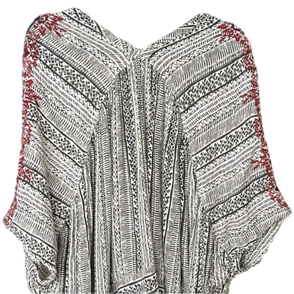 FREE PEOPLE V-Neck Tribal Beat Caftan Tunic Embroidered Bohemian Relaxed Small - Picture 7 of 16